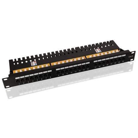 Cat. 6 / Class E 19" Patch Panel, 24 Ports, UTP black, Nero - Foto 2